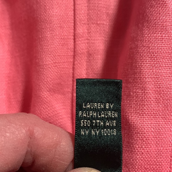 Lauren Ralph Lauren misses sleeveless fitted linen dress petunia pink size 4 - Picture 11 of 12